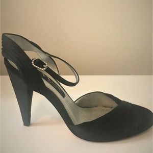 Black Dressy Shoes with Rhinestone Buckle